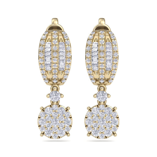Drop earrings in white gold with white diamonds of 1.66 ct in weight - HER DIAMONDS®