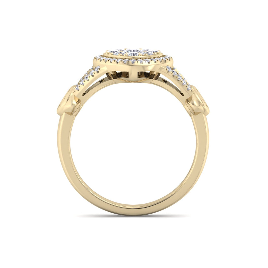 Ring in yellow gold with white diamonds of 0.58 ct in weight