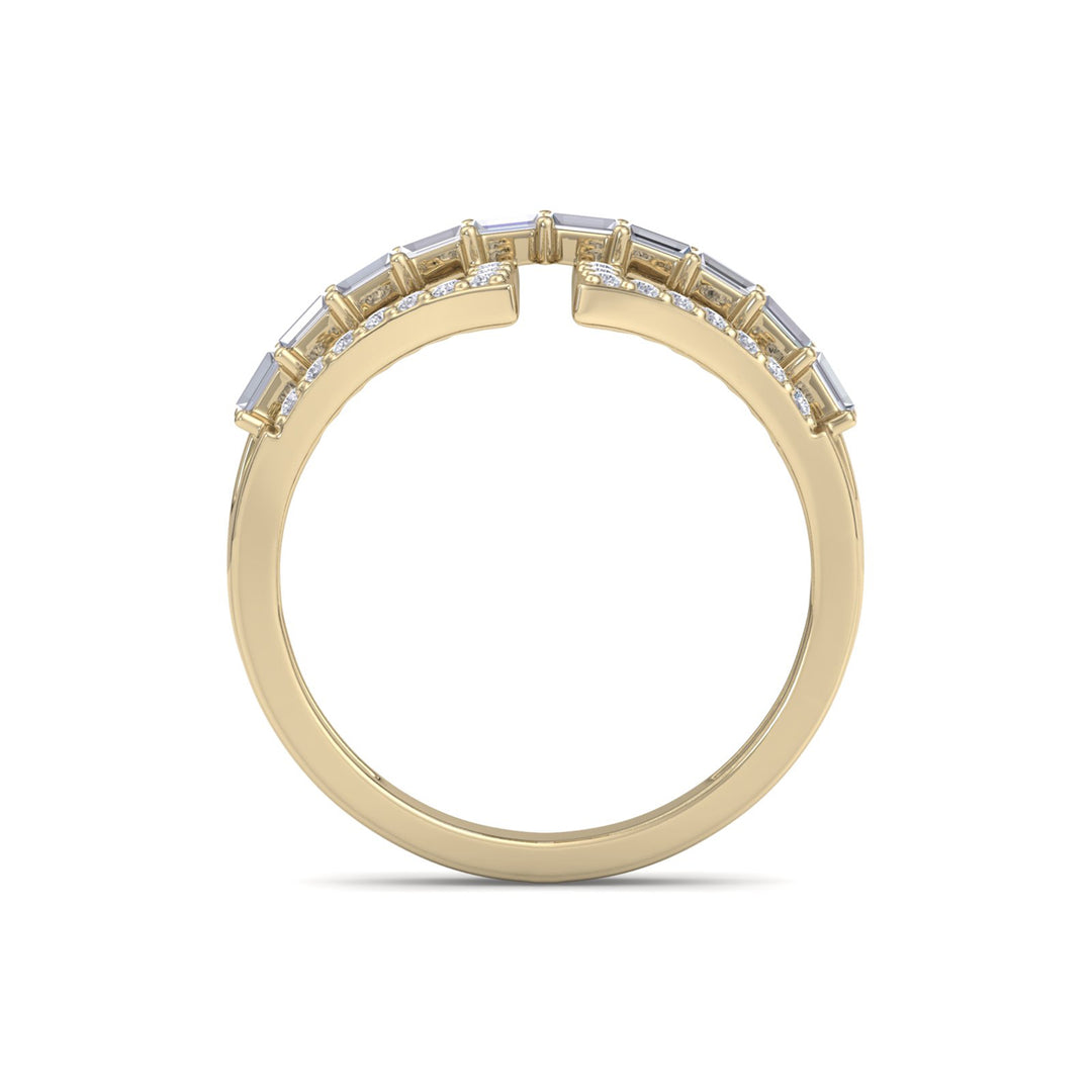 Statement ring in yellow gold with white diamonds of 0.54 ct in weight