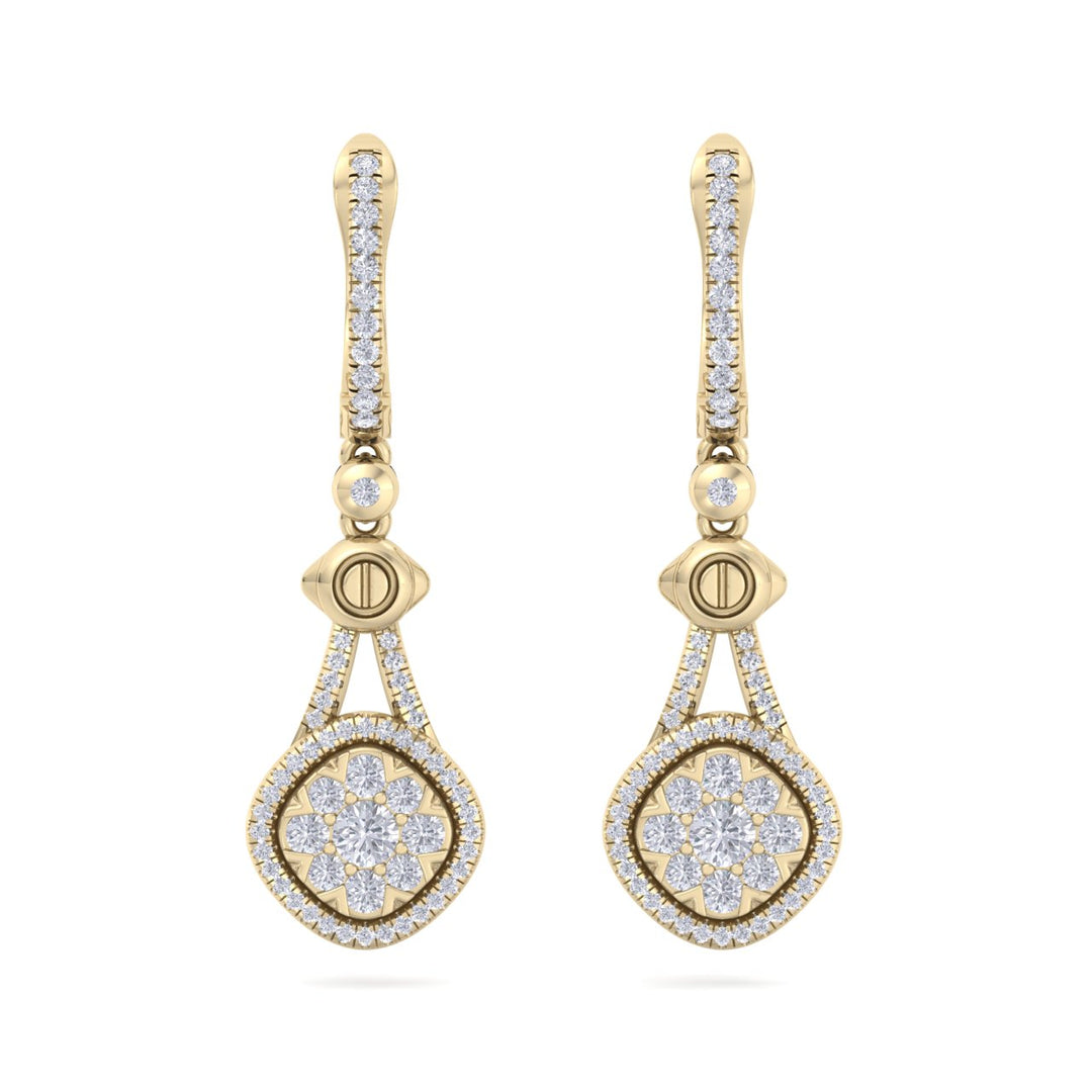 Drop earrings in rose gold with white diamonds of 0.88 ct in weight - HER DIAMONDS®