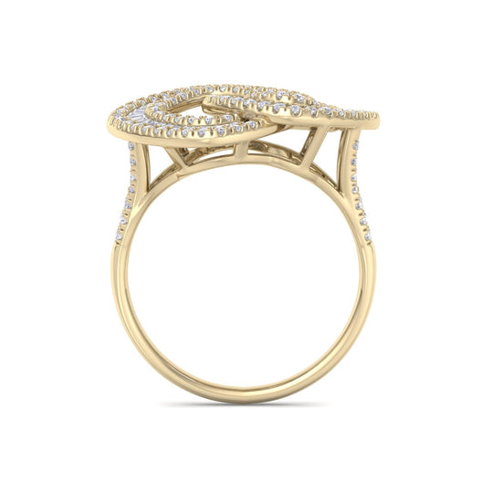 Statement ring in rose gold with white diamonds of 2.07 ct in weight