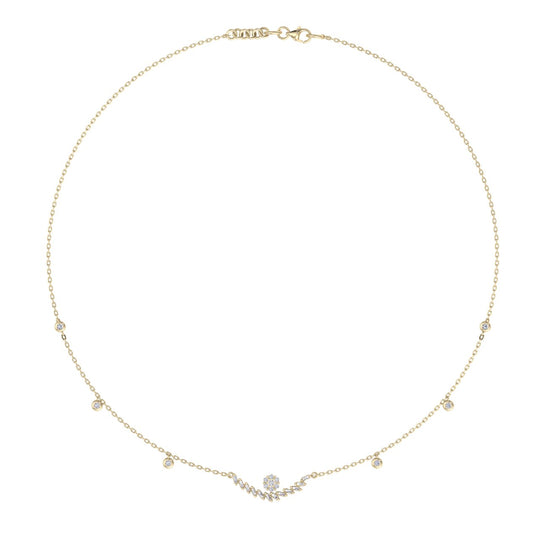 Necklace in yellow gold with white diamonds of 0.42 ct in weight - HER DIAMONDS®