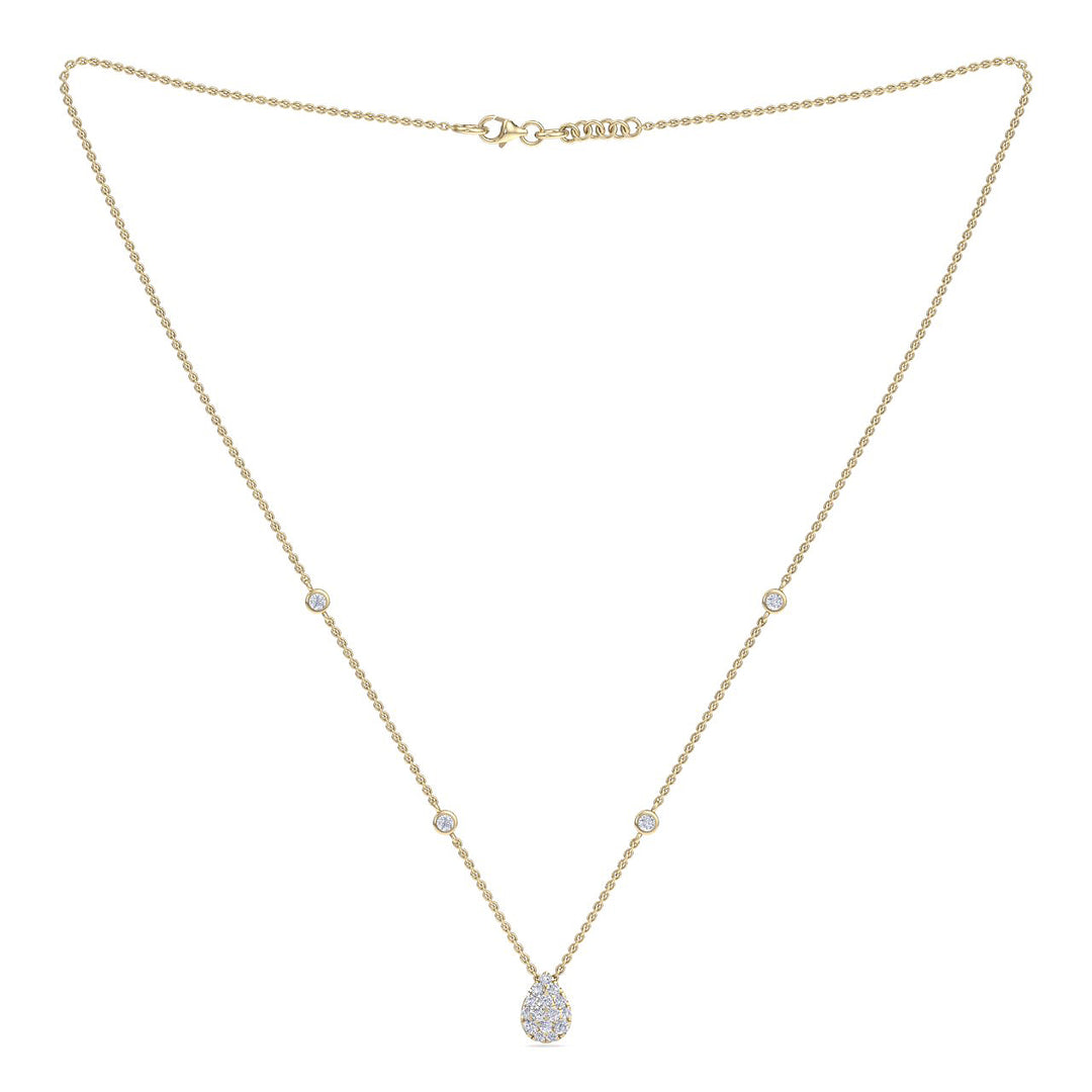 Drop shape necklace in rose gold with white diamonds of 0.53 ct in weight - HER DIAMONDS®