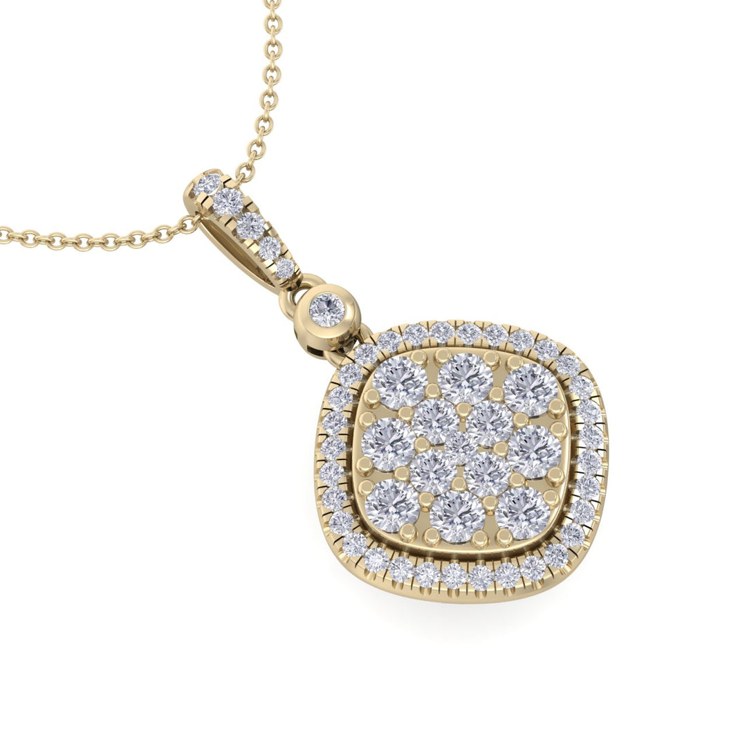 Square pendant in rose gold with white diamonds of 0.74 ct in weight - HER DIAMONDS®
