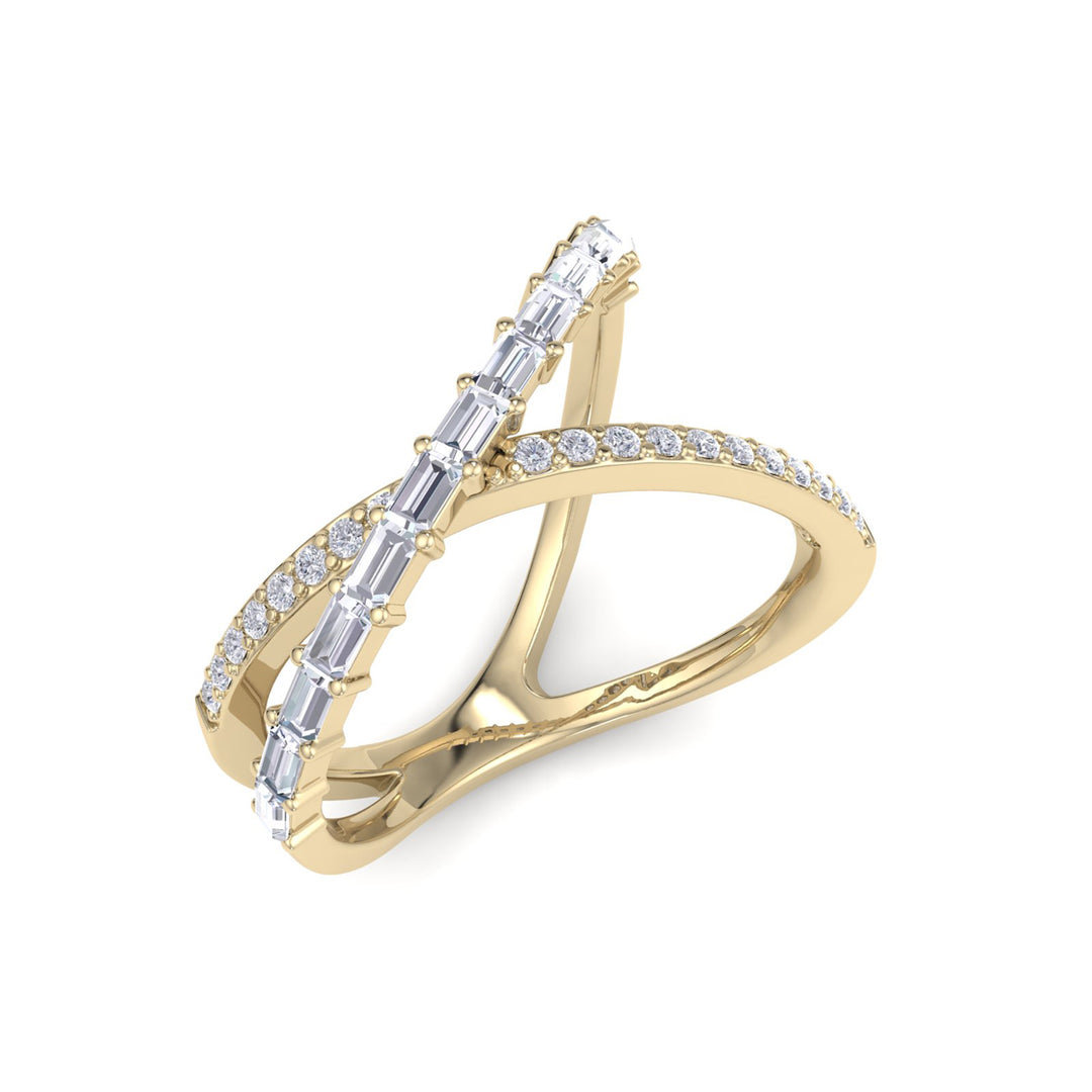 Ring in yellow gold with white diamonds of 0.46 ct in weight