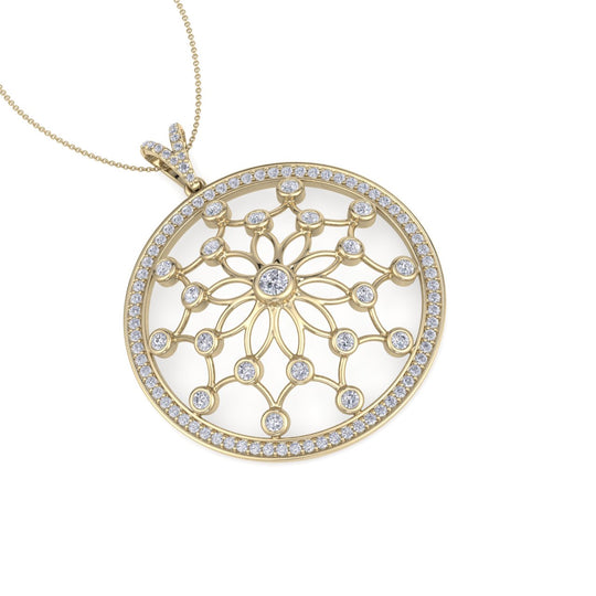 Monogram pendant necklace in white gold with white diamonds of 1.87 ct in weight - HER DIAMONDS®