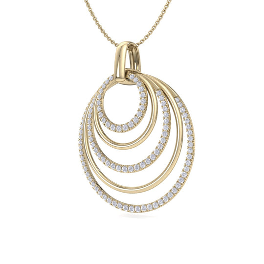 Pendant necklace with circles in white gold with white diamonds of 3.12 ct in weight - HER DIAMONDS®