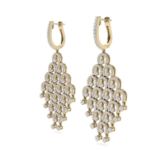 Chandelier earrings in white gold with white diamonds of 6.72 ct in weight - HER DIAMONDS®