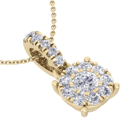 Classic pendant in yellow gold with white diamonds of 0.29 ct in weight - HER DIAMONDS®