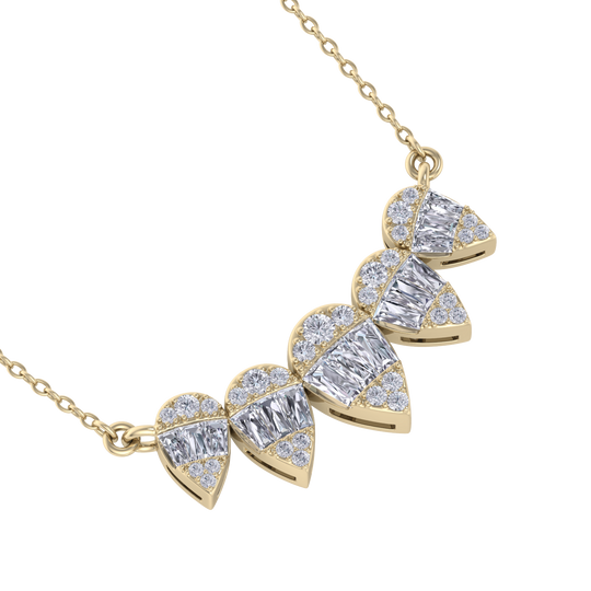 Diamond necklace in yellow gold with white diamonds of 0.75 ct in weight