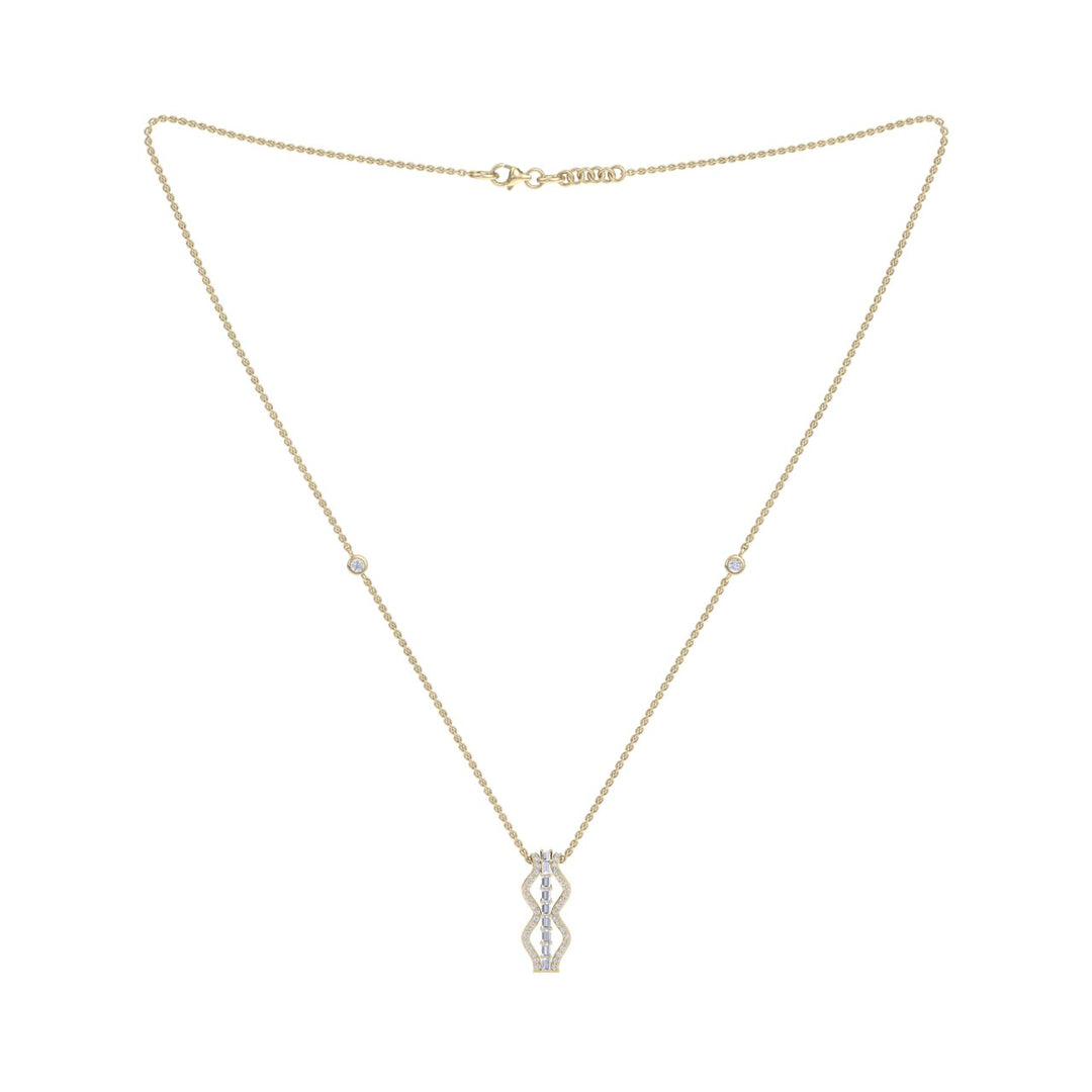 Necklace in yellow gold with white diamonds of 0.48 ct in weight - HER DIAMONDS®