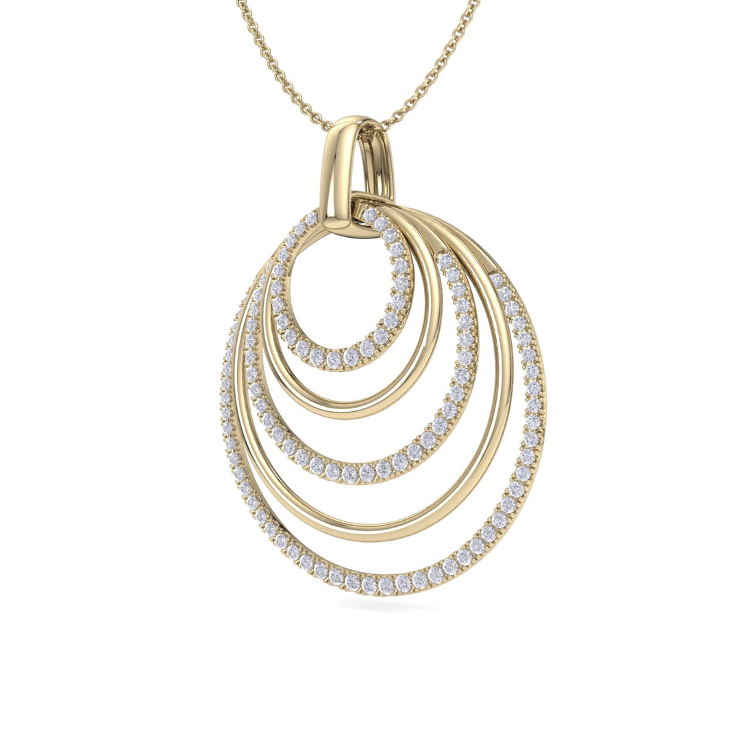 Pendant necklace with circles in rose gold with white diamonds of 3.12 ct in weight - HER DIAMONDS®