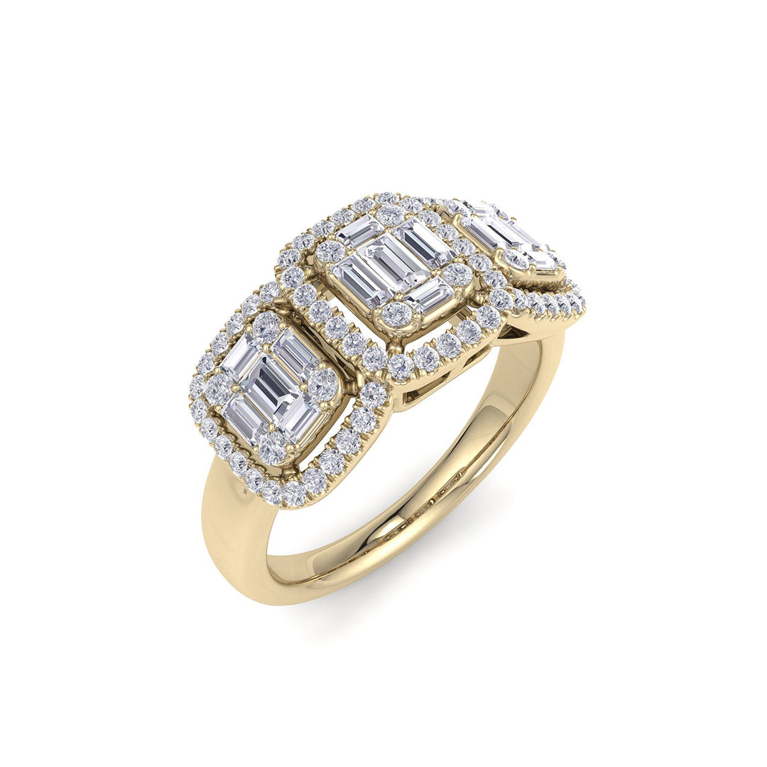 Ring in white gold with white diamonds of 0.90 ct in weight
