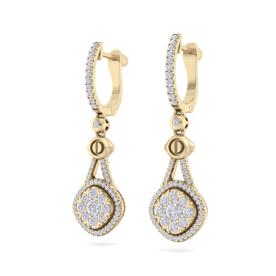 Drop earrings in white gold with white diamonds of 0.88 ct in weight - HER DIAMONDS®