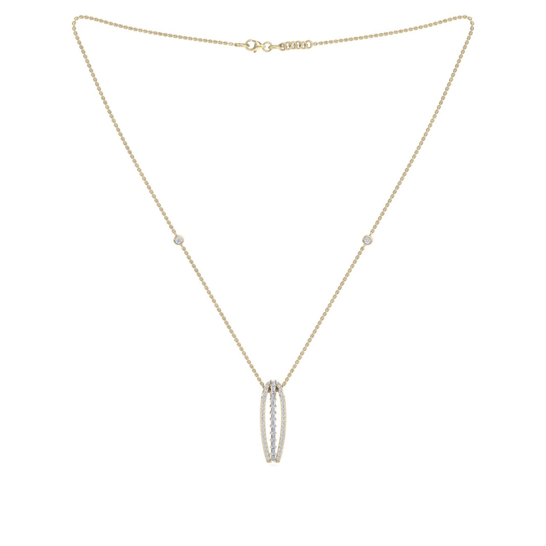 Necklace in yellow gold with white diamonds of 0.80 ct in weight - HER DIAMONDS®