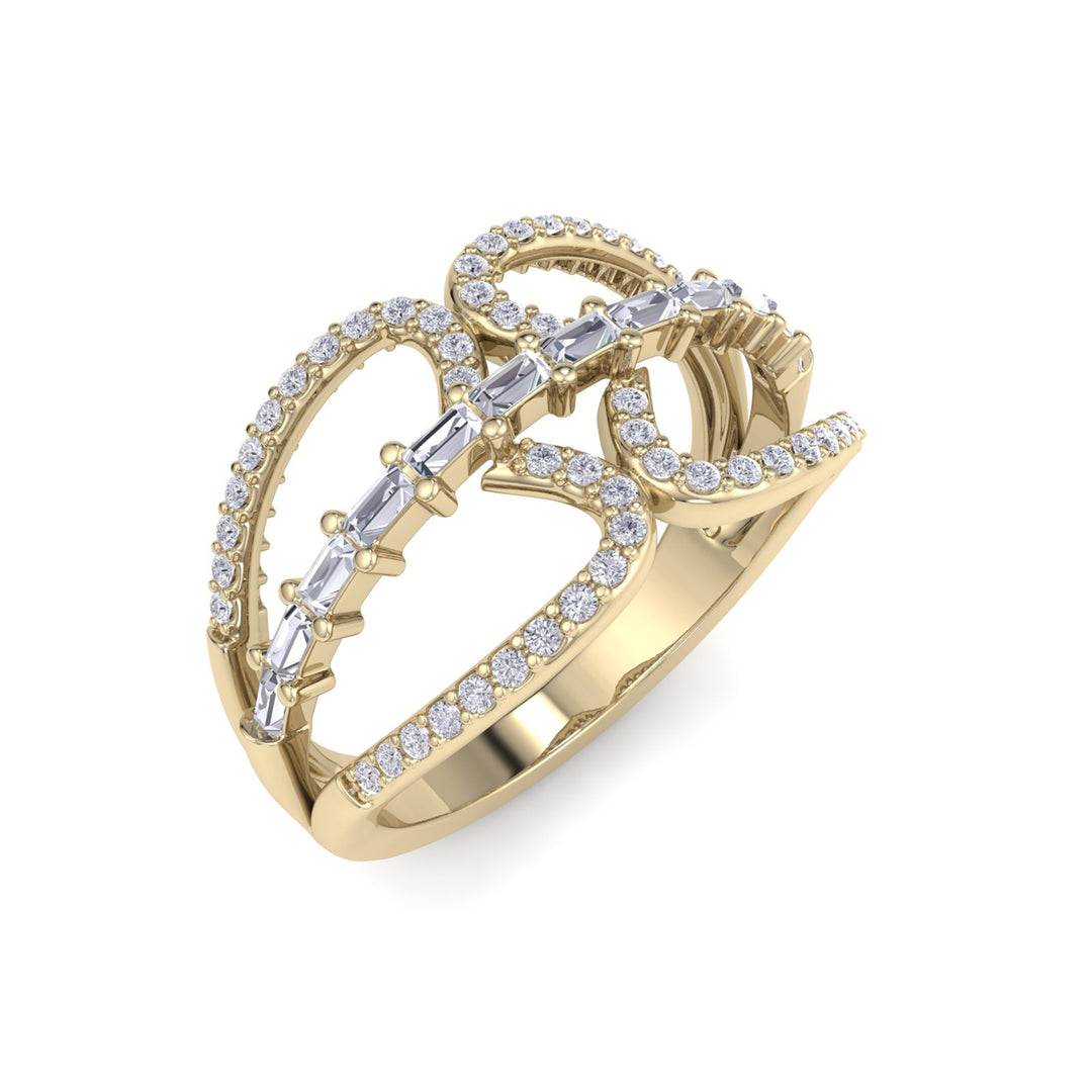 Ring in rose gold with white diamonds of 0.55 ct in weight