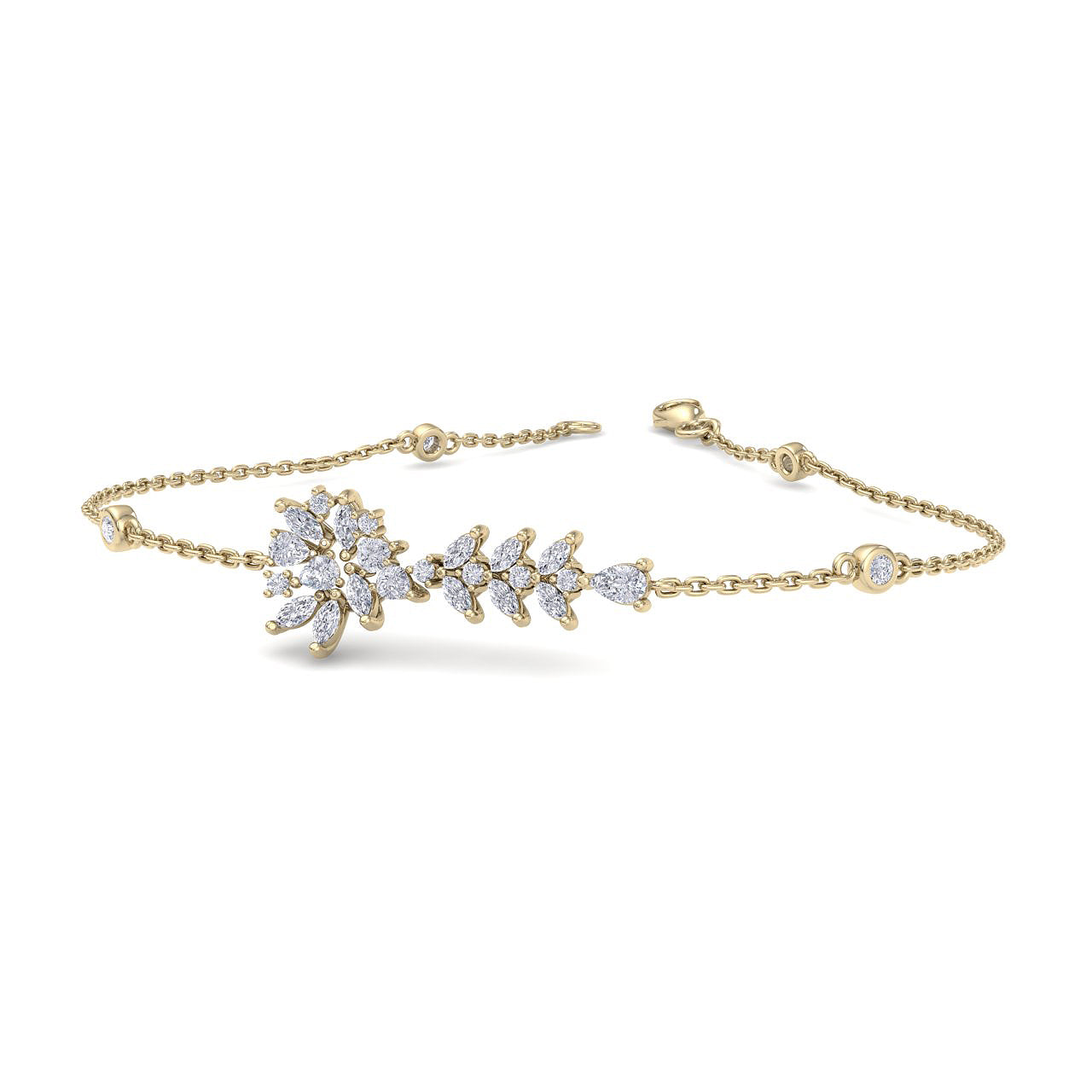 Bracelet in yellow gold with white diamonds of 1.15 ct in weight - HER DIAMONDS®