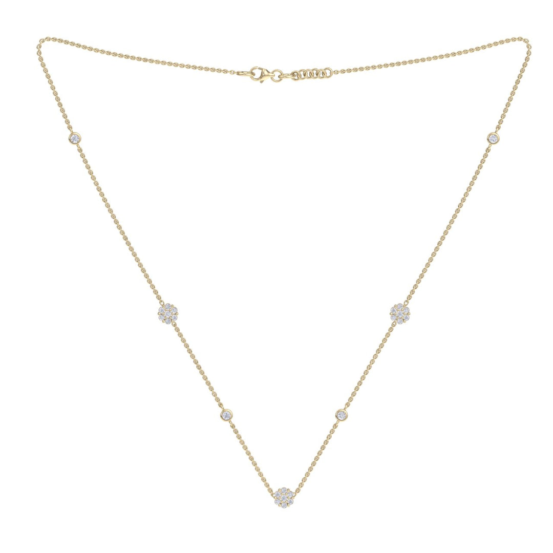 Necklace in rose gold with white diamonds of 0.72 ct in weight - HER DIAMONDS®