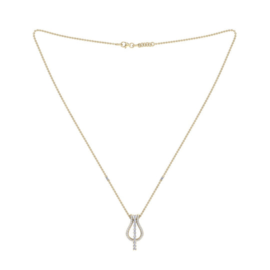 Necklace in yellow gold with white diamonds of 0.53 ct in weight - HER DIAMONDS®
