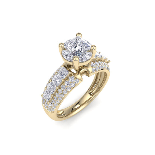 Illusion ring in rose gold with white diamonds of 1.72 ct in weight