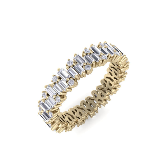 Eternity ring in rose gold with white diamonds of 1.35 ct in weight