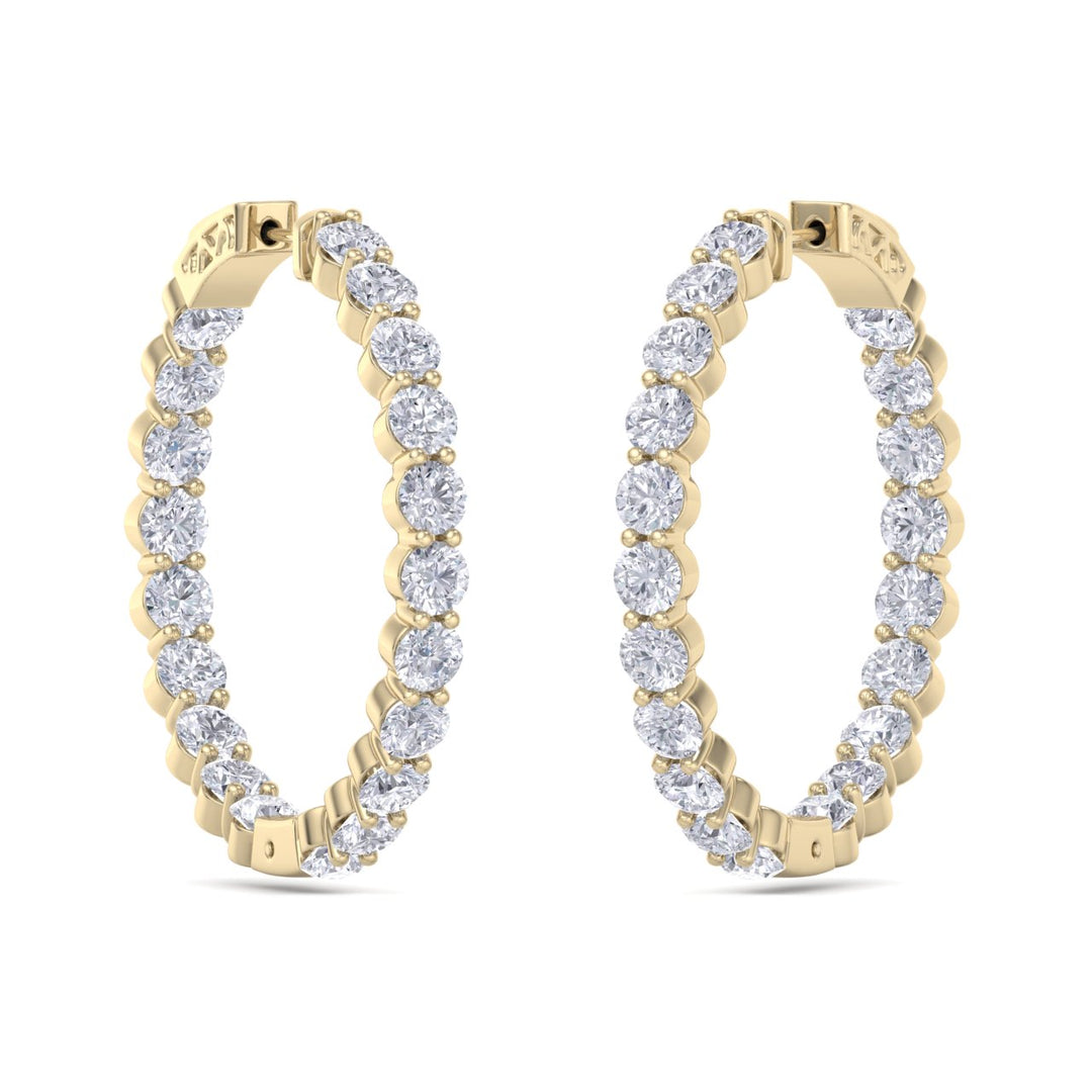 Hoop earrings in rose gold with white diamonds of 7.46 ct in weight