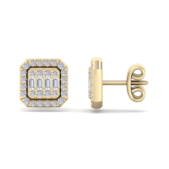 Stud earrings in yellow gold with white diamonds of 0.42 ct in weight - HER DIAMONDS®
