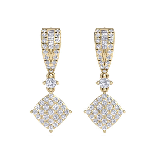Drop earrings in white gold with white diamonds of 0.90 ct in weight - HER DIAMONDS®