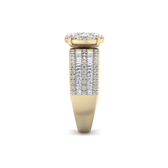 Ring in yellow gold with white diamonds of 1.11 ct in weight