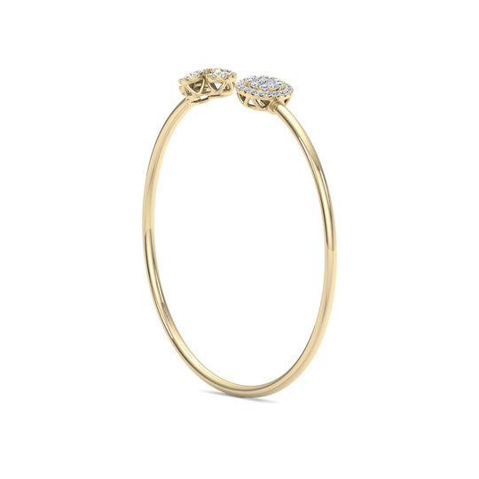 Bangle in yellow gold with white diamonds of 0.57 ct in weight - HER DIAMONDS®