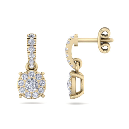 Classic earrings in rose gold with white diamonds of 0.51 ct in weight - HER DIAMONDS®