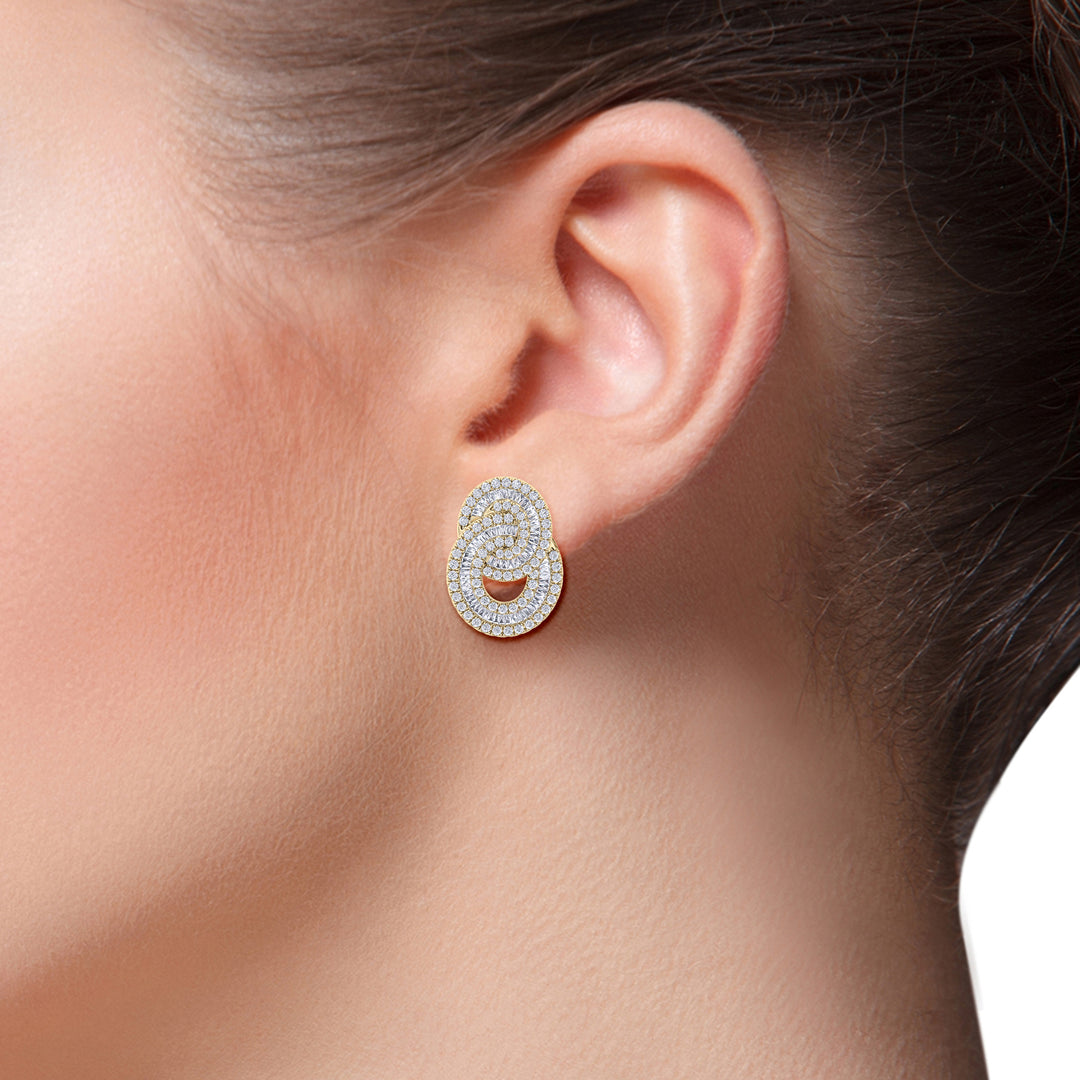 Glam earrings in white gold with white diamonds of 3.24 ct in weight - HER DIAMONDS®