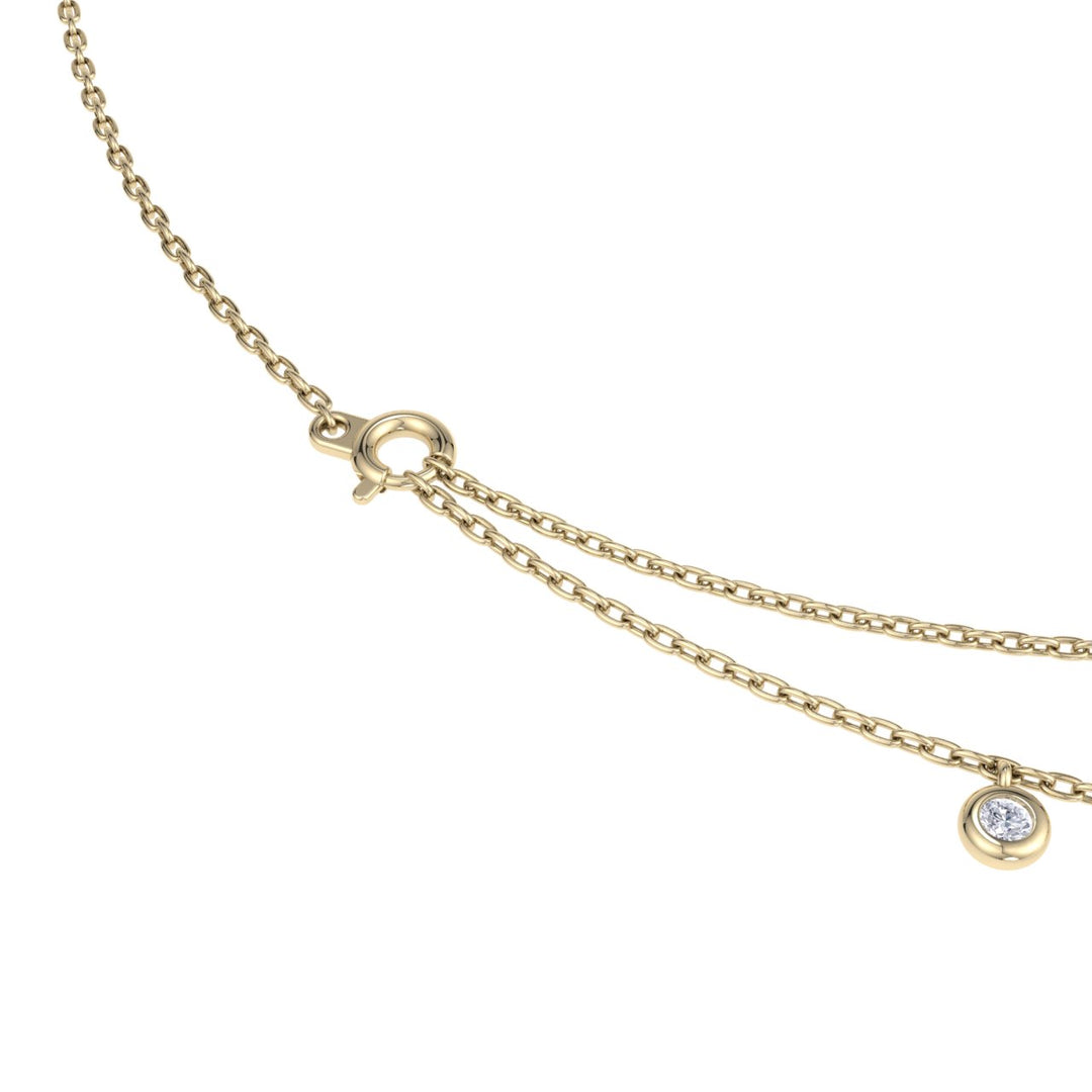 Combination necklace in yellow gold with with diamonds of 0.26 ct in weight - HER DIAMONDS®
