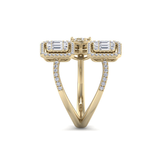 Ring in rose gold with white diamonds of 1.02 ct in weight