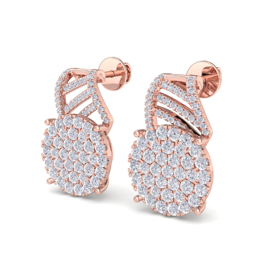 Drop earrings in white gold with white diamonds of 1.39 ct in weight - HER DIAMONDS®