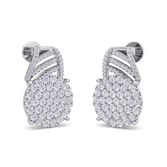 Drop earrings in white gold with white diamonds of 1.39 ct in weight - HER DIAMONDS®