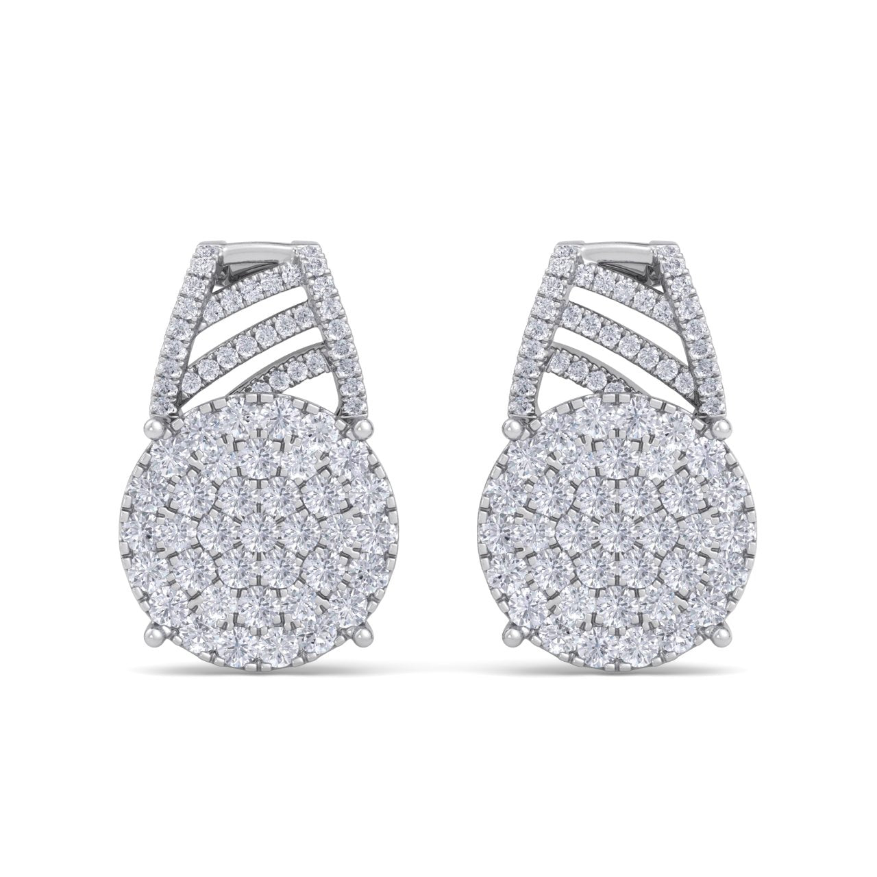 Drop earrings in white gold with white diamonds of 1.39 ct in weight - HER DIAMONDS®