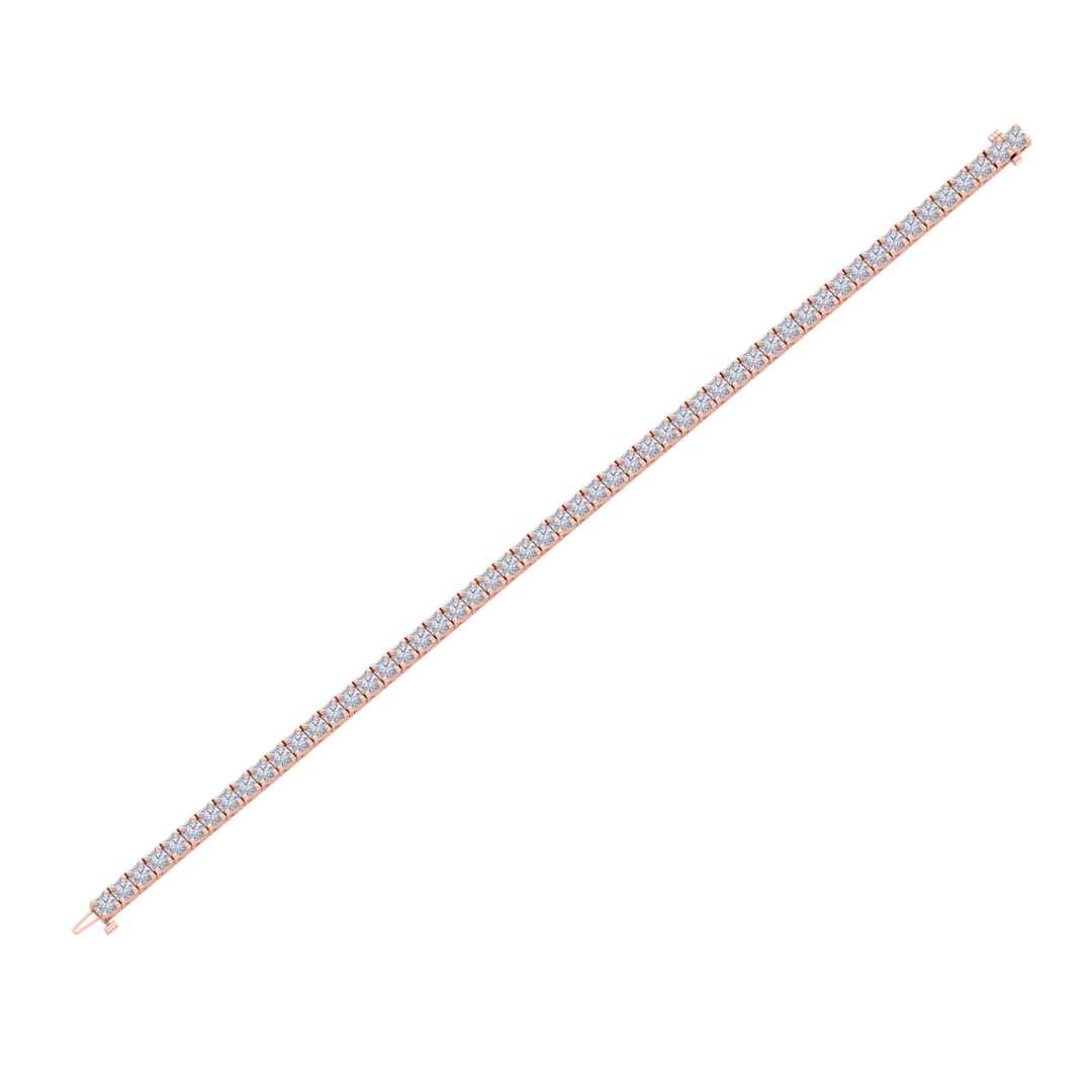 Bracelet in rose gold with white diamonds of 5.72 ct in weight