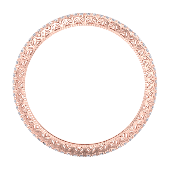 Classic bangle in rose gold with white diamonds of 11.04 ct in weight