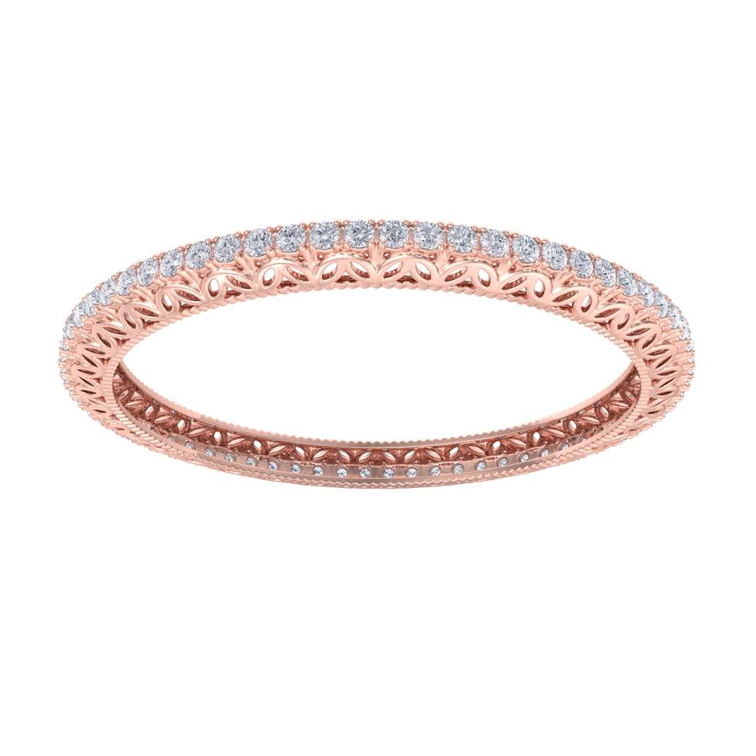 Classic bangle in rose gold with white diamonds of 11.04 ct in weight