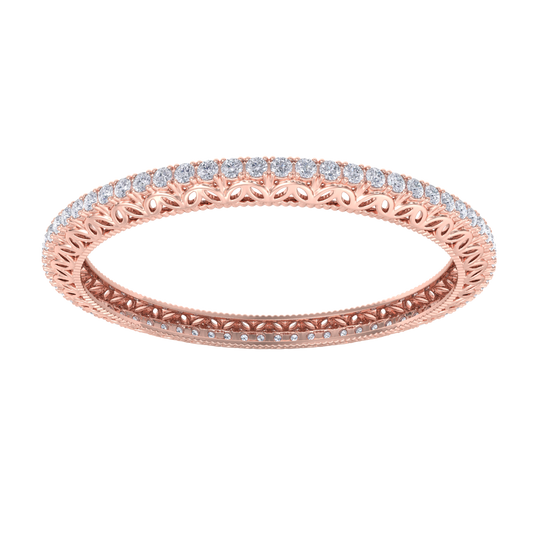 Classic bangle in rose gold with white diamonds of 11.04 ct in weight