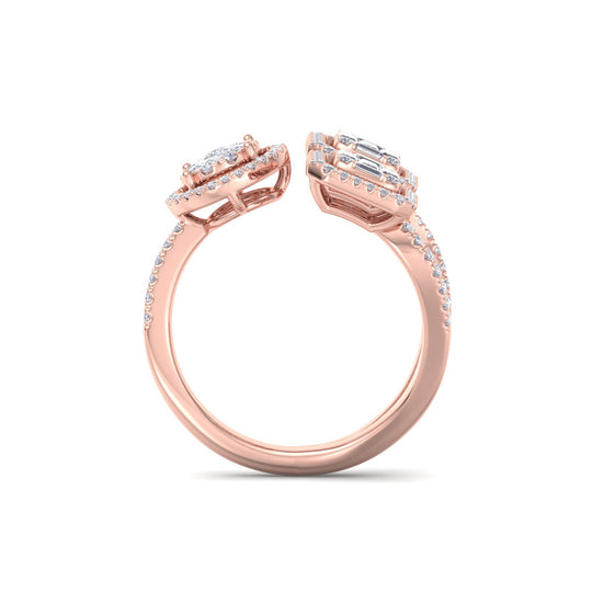 Ring in rose gold with white diamonds of 1.02 ct in weight