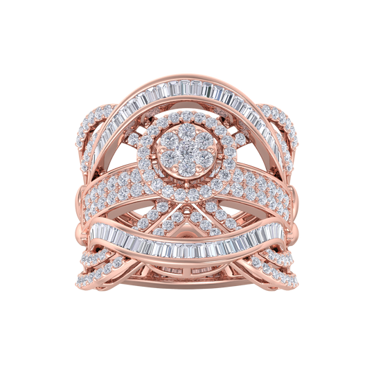 Statement Diamond ring in rose gold with white diamonds of 2.32 ct in weight
