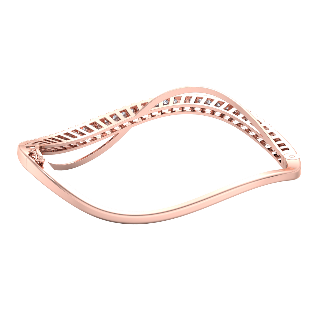Stylish bracelet in rose gold with white diamonds of 1.08 ct in weight