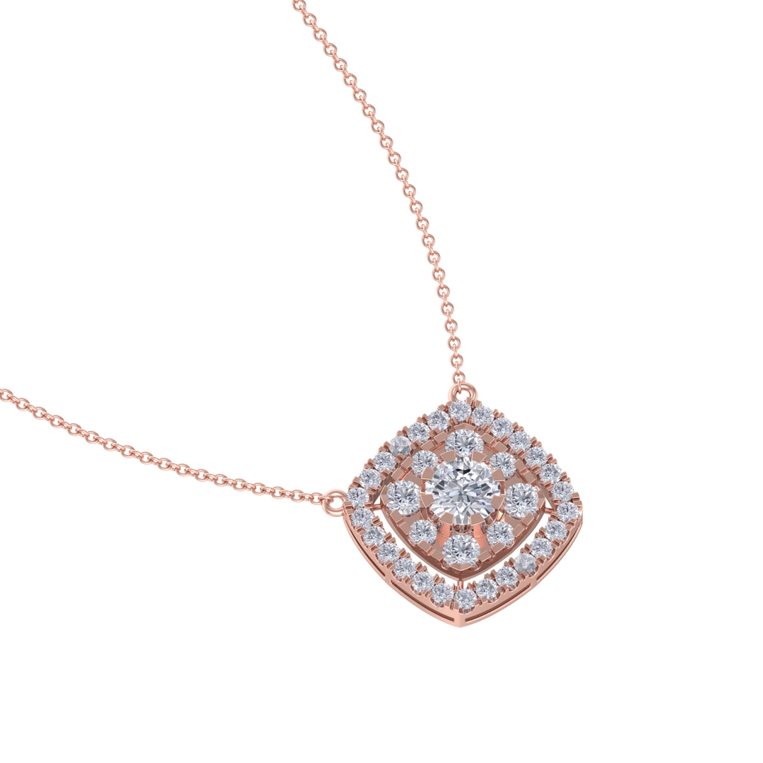 Classic Pendant in rose gold with white diamonds of 2.78 ct in weight