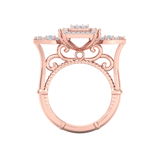 Diamond ring in rose gold with white diamonds of 0.75 ct in weight
