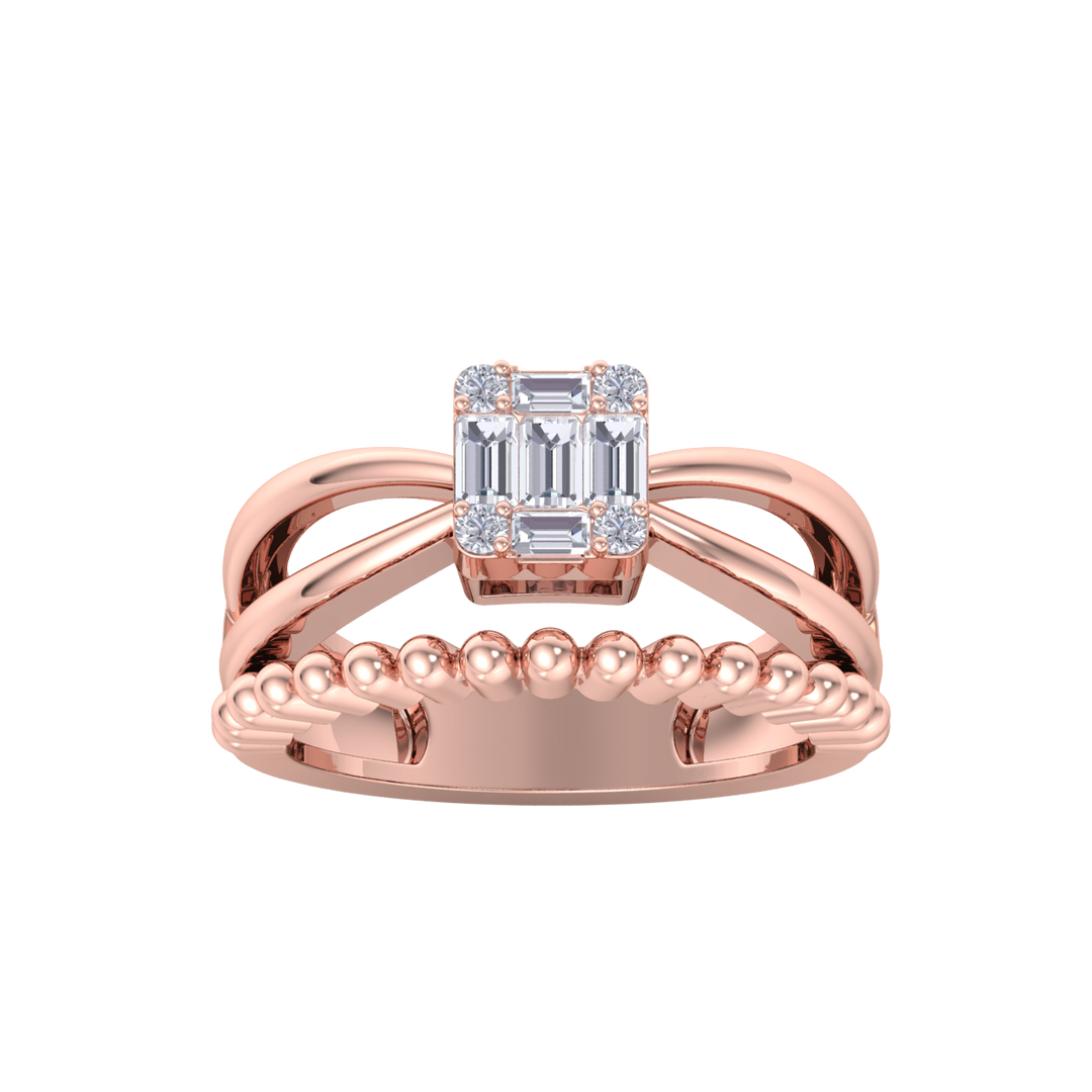 Diamond ring in rose gold with white diamonds of 0.25 ct in weight
