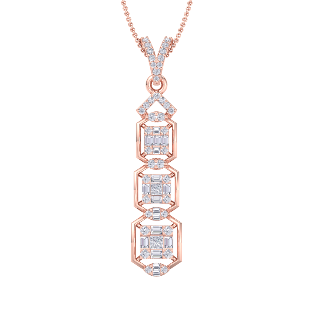 Pendant in rose gold with white diamonds of 0.63 ct in weight