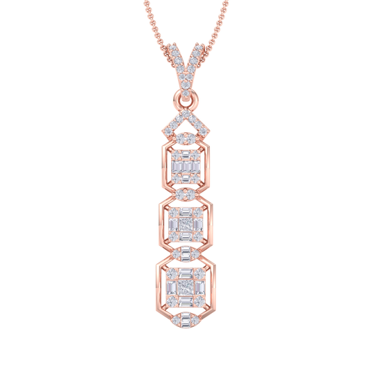 Pendant in rose gold with white diamonds of 0.63 ct in weight