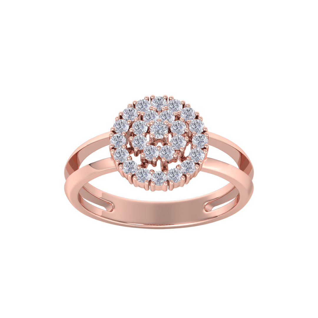 Beautiful ring in rose gold with white diamonds of 0.60  ct in weight